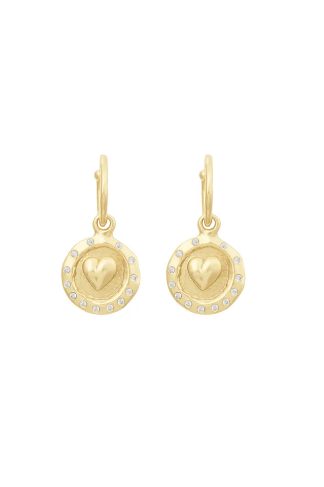 Accessories Earrings Sonia Rykiel Golden Medals Heart Earrings
