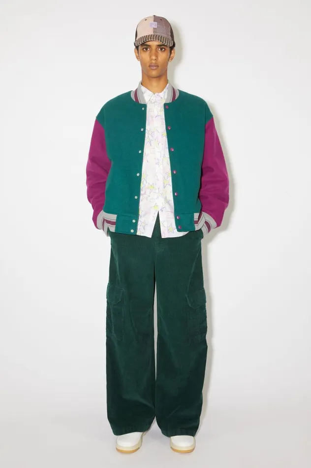 Acne Studios Corduroy Cargo Trousers Night Green Men Trousers