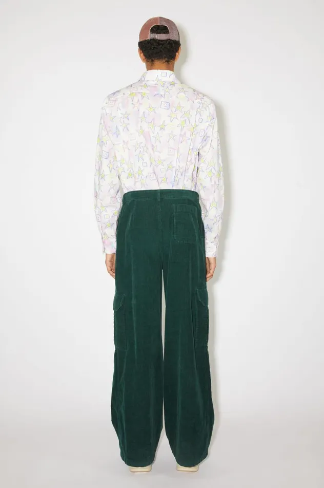 Acne Studios Corduroy Cargo Trousers Night Green Men Trousers