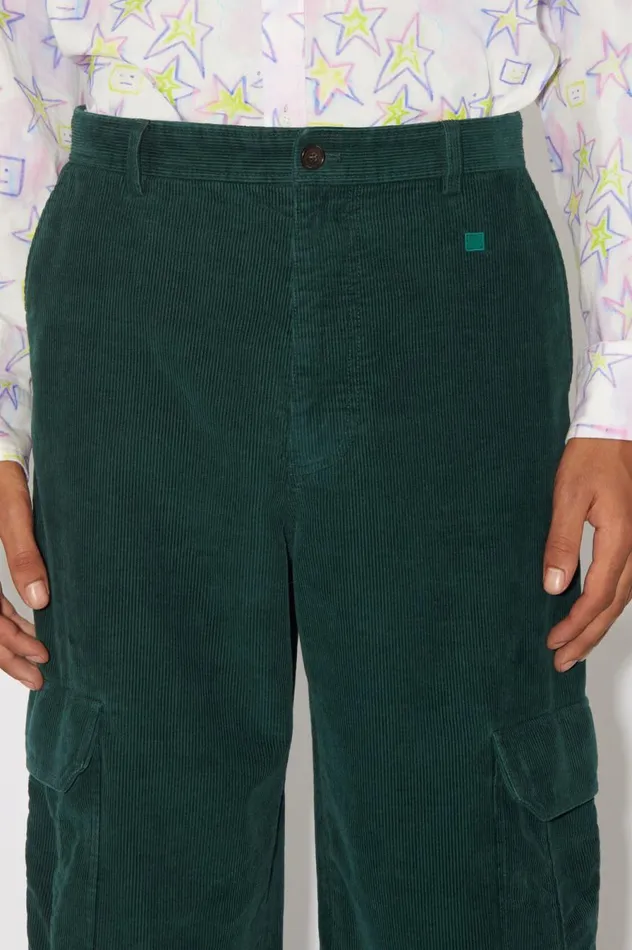 Acne Studios Corduroy Cargo Trousers Night Green Men Trousers