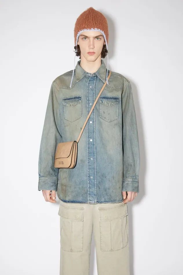 Acne Studios Denim Buttonup Shirt Mid Blue Men Shirts