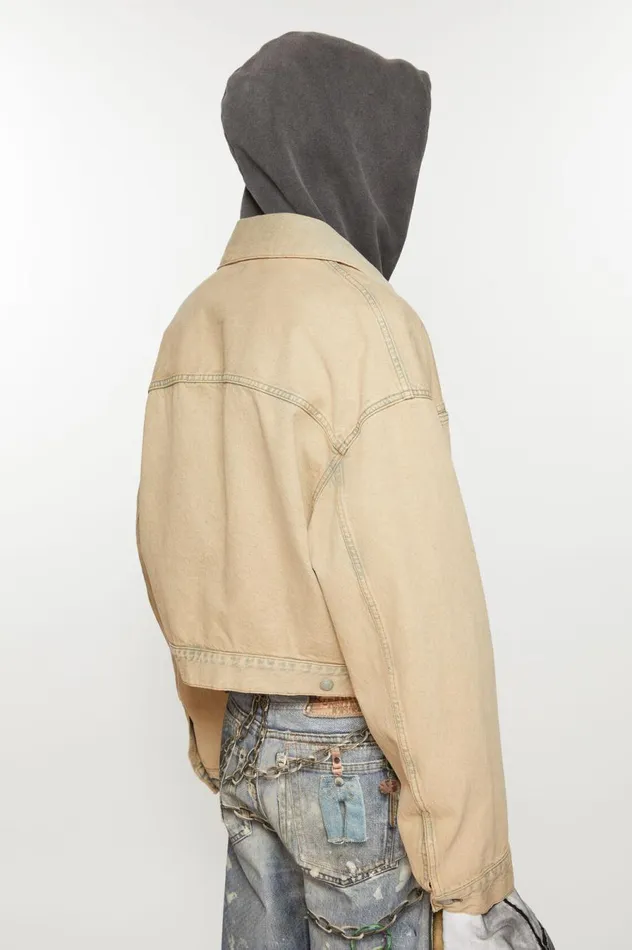 Acne Studios Denim Jacket 8211 Oversized Cropped Fit Light Sand Men Outerwear