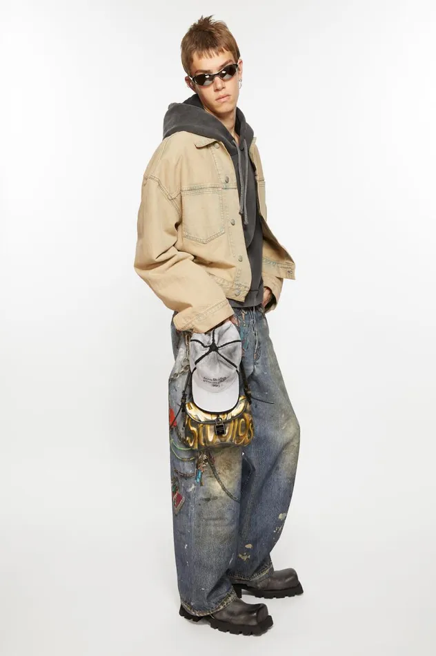 Acne Studios Denim Jacket 8211 Oversized Cropped Fit Light Sand Men Outerwear