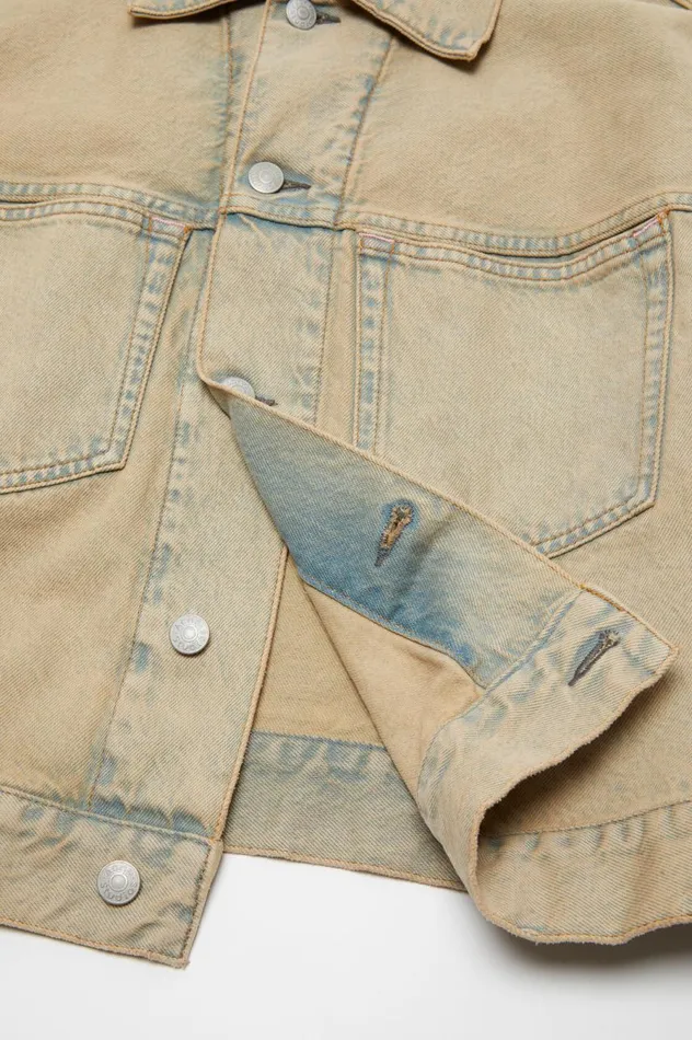 Acne Studios Denim Jacket 8211 Oversized Cropped Fit Light Sand Men Outerwear