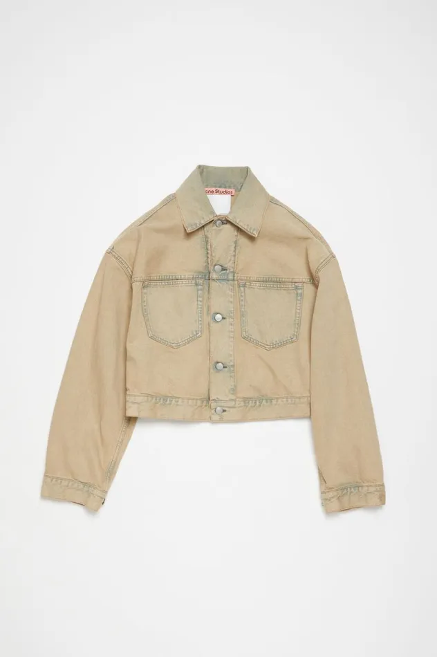 Acne Studios Denim Jacket 8211 Oversized Cropped Fit Light Sand Men Outerwear