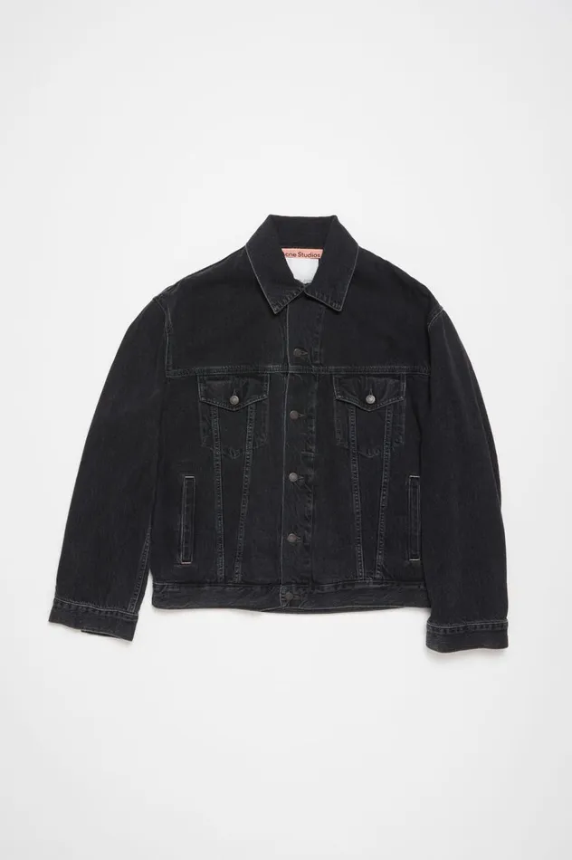 Acne Studios Denim Jacket 8211 Relaxed Fit Black Women Outerwear