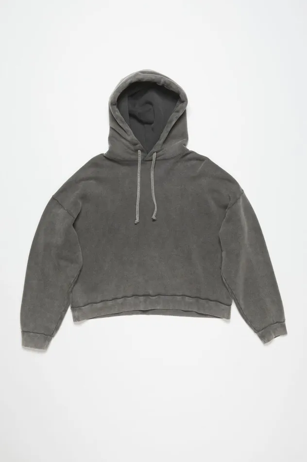 Acne Studios Hooded Sweater Logo Patch Faded Black Men Sweatshirts