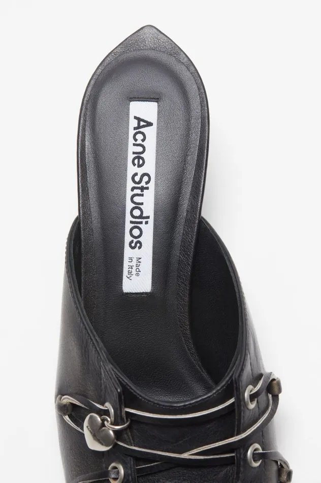 Acne Studios Laceup Heel Mule Black Women Shoes