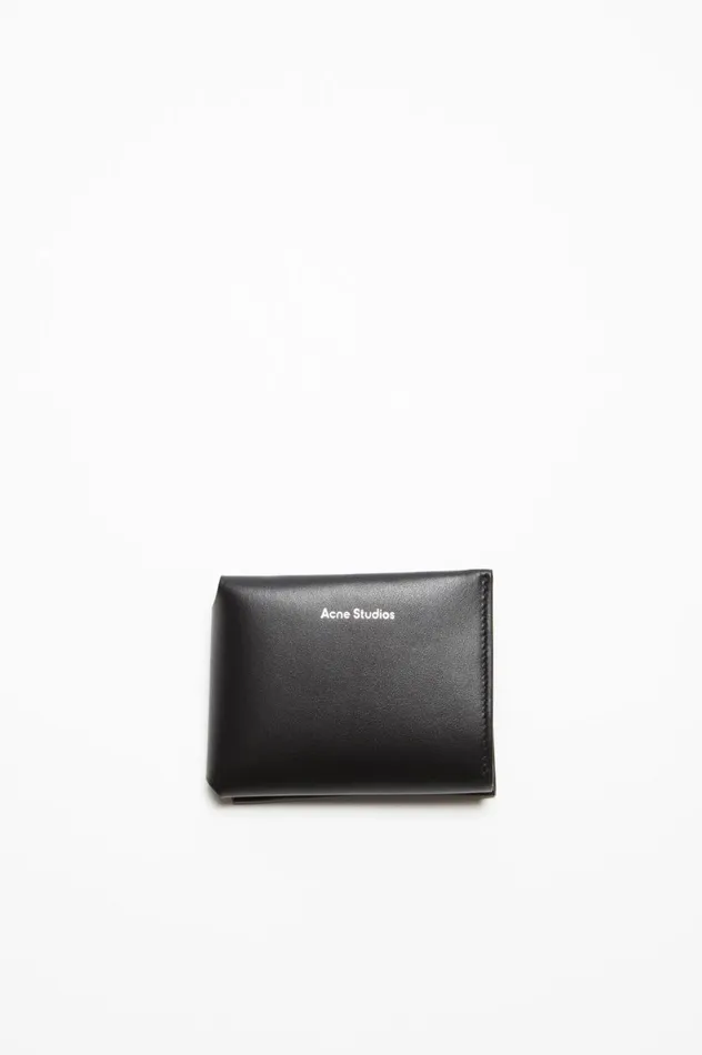 Acne Studios Leather Trifold Wallet Black Women Small Leather Goods