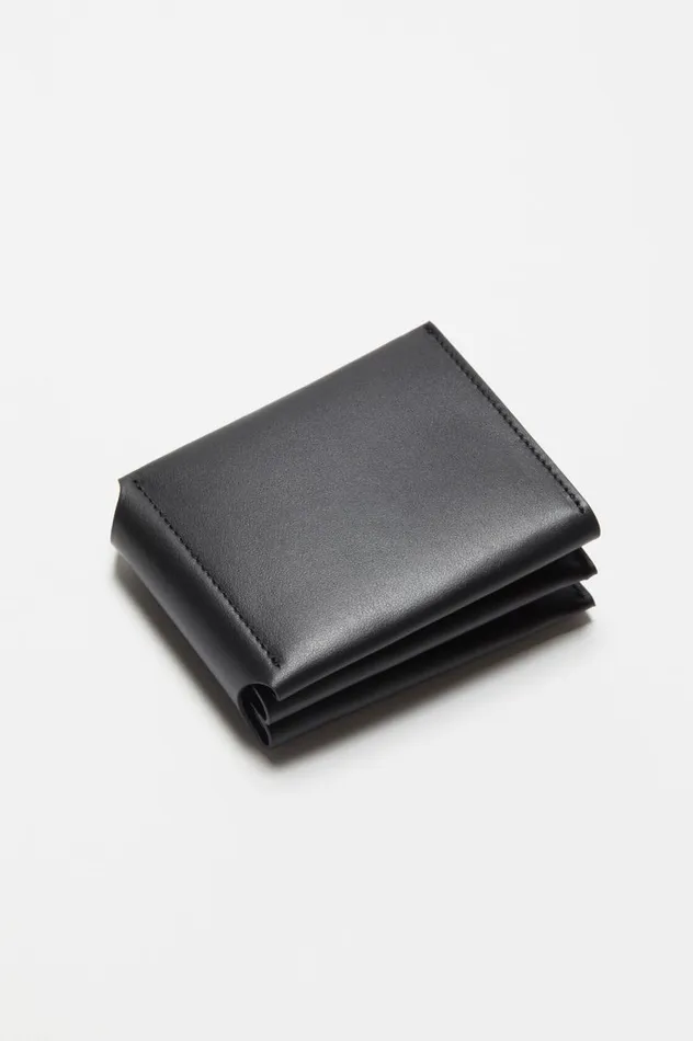 Acne Studios Leather Trifold Wallet Black Women Small Leather Goods