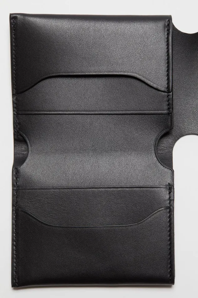 Acne Studios Leather Trifold Wallet Black Women Small Leather Goods