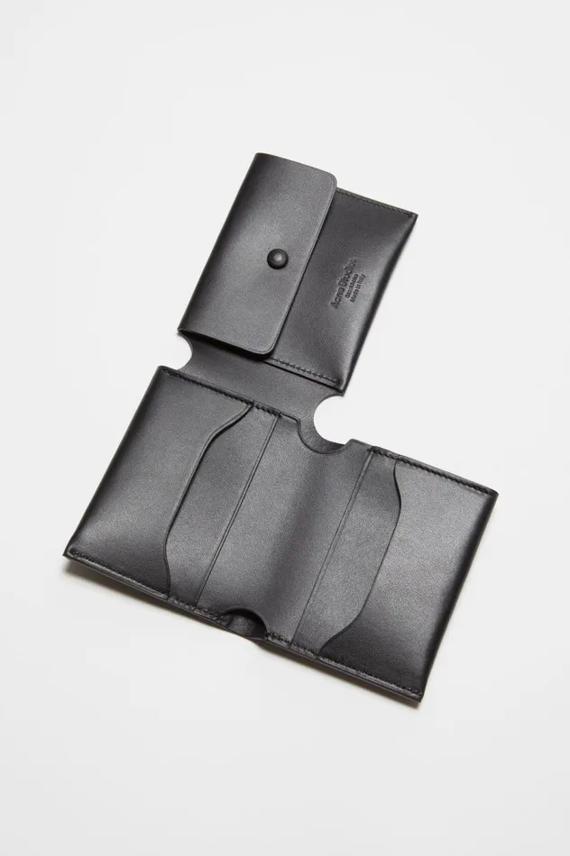 Acne Studios Leather Trifold Wallet Black Women Small Leather Goods