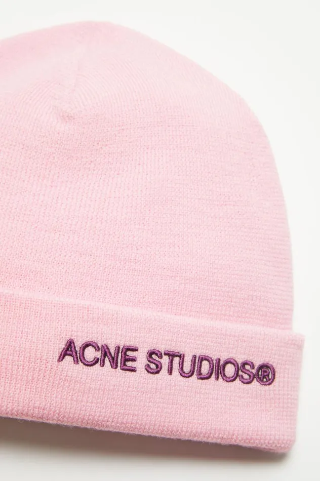 Acne Studios Logo Beanie Light Pink Men Hats