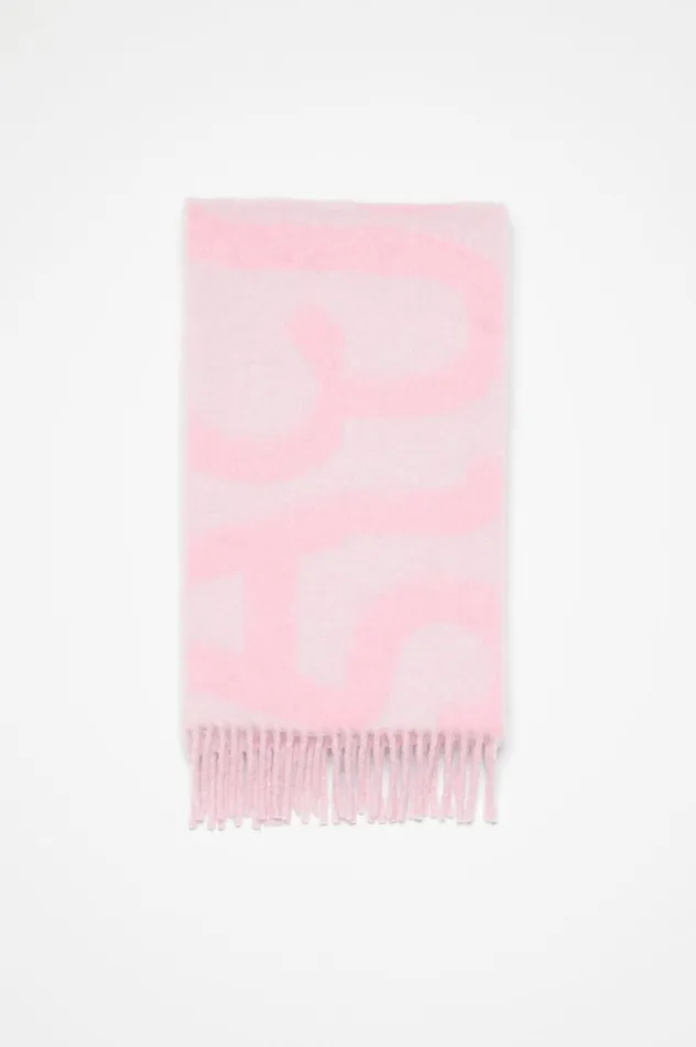Acne Studios Logo Scarf Pink Women Scarves