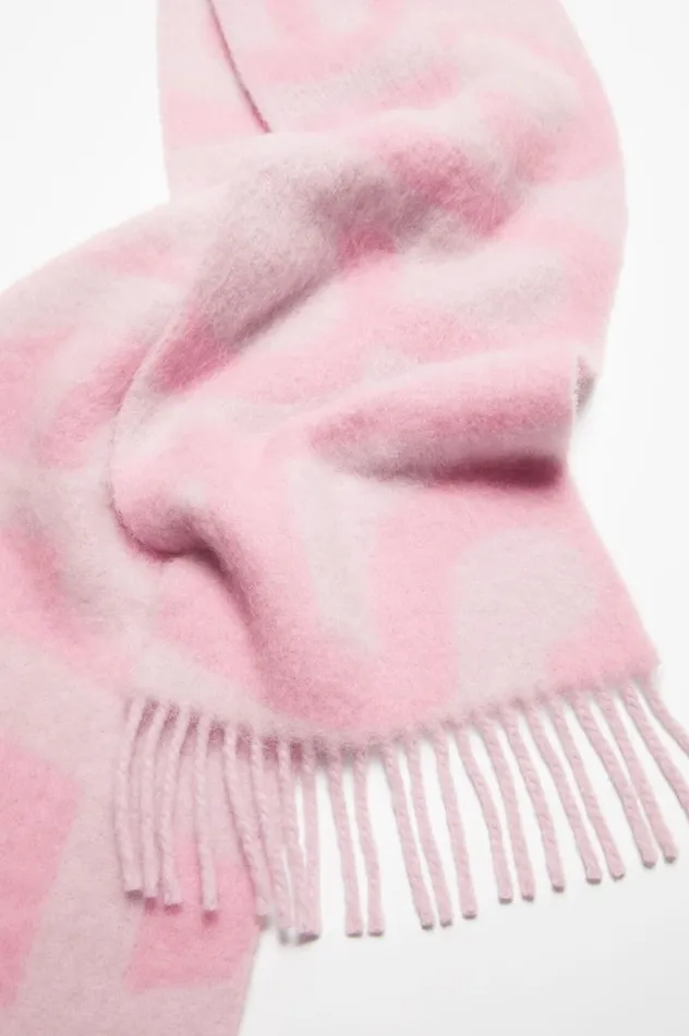 Acne Studios Logo Scarf Pink Women Scarves