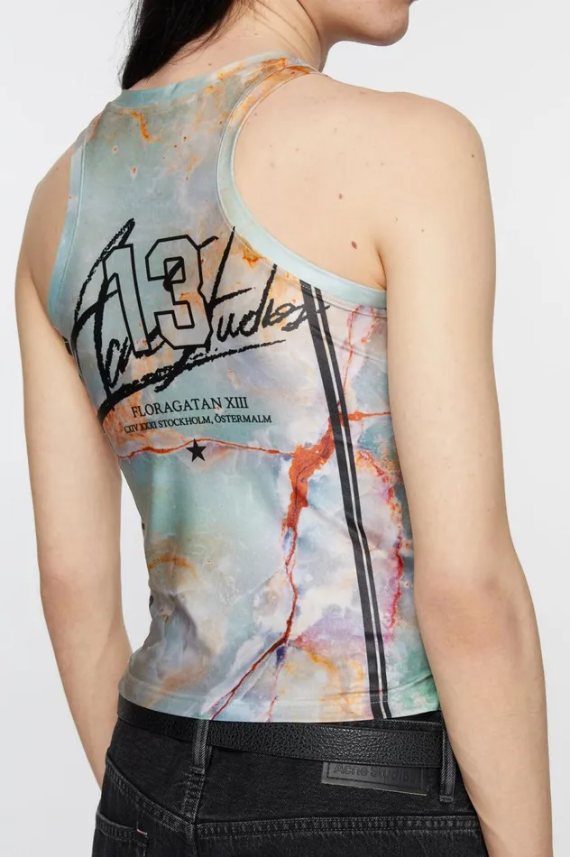 Acne Studios Print Tank Top Pastel Green Men Tshirts