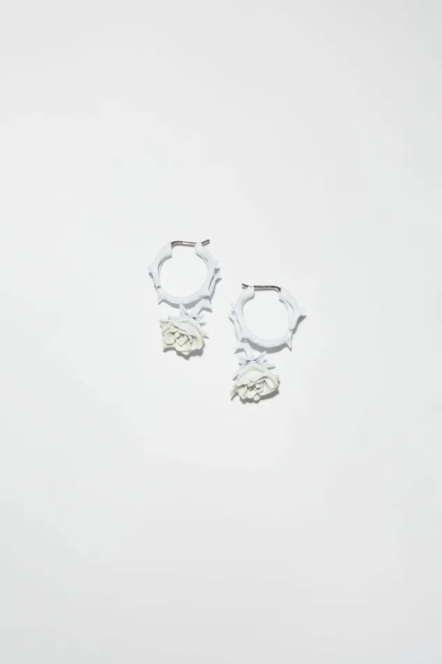 Acne Studios Roses Earrings White Women Jewellery