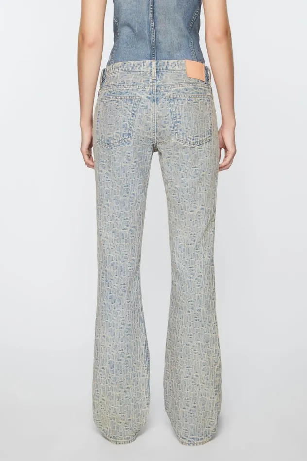Acne Studios Slim Fit Jeans 8211 2005 Monogram Bluebeige Women Jeans