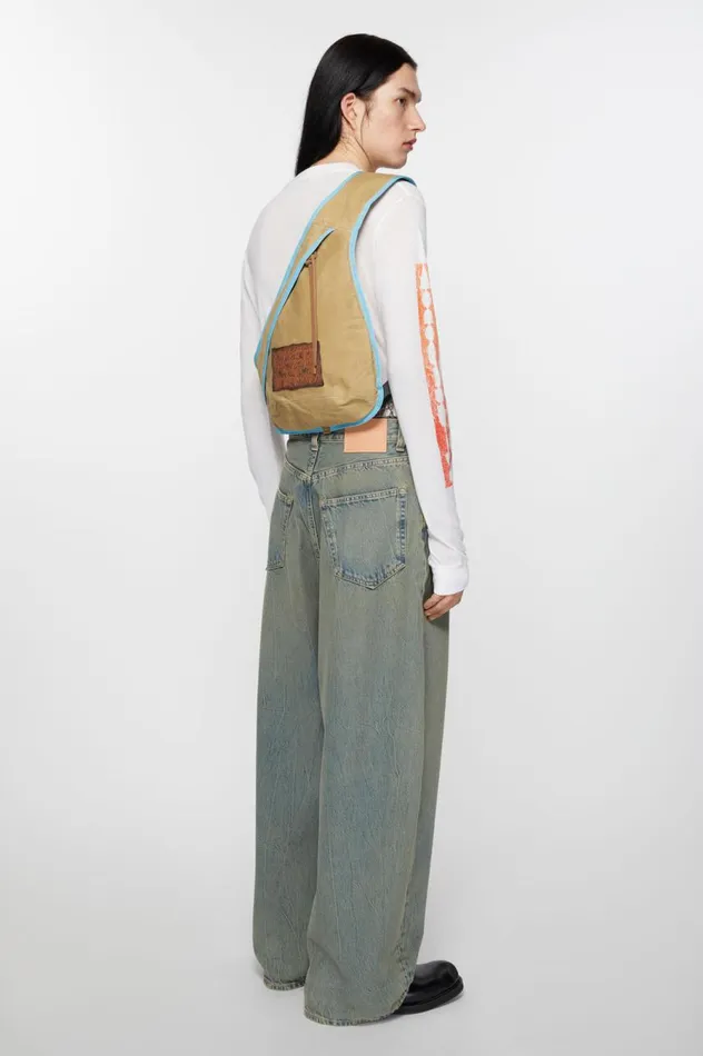 Acne Studios Sling Backpack Beigeblue Men Bags