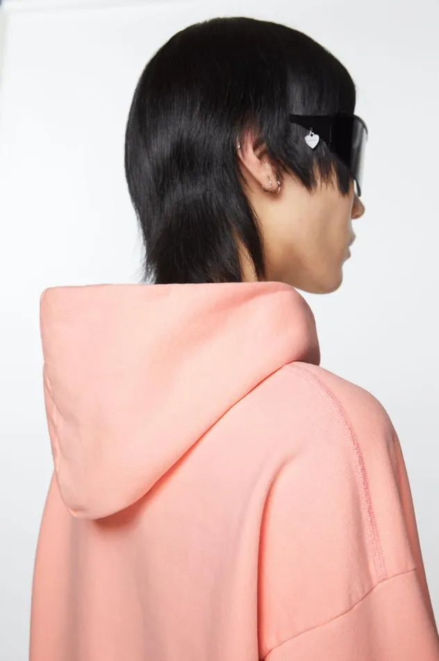 Acne Studios Stamp Logo Hoodie Pale Pink Men Sweatshirts