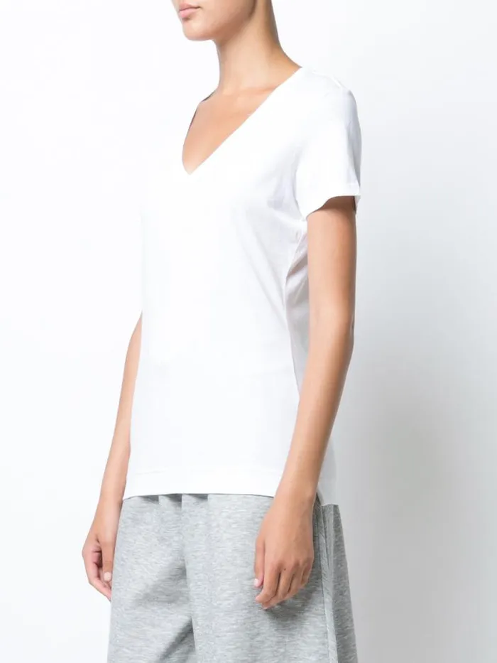 Adam Lippes Pima Cotton TShirts Short Sleeve VNeck TShirt In Pima Cotton White 8211 Women Adam Lippes Pima Cotton TShirts Short Sleeve VNeck TShirt In Pima Cotton White 8211 Women