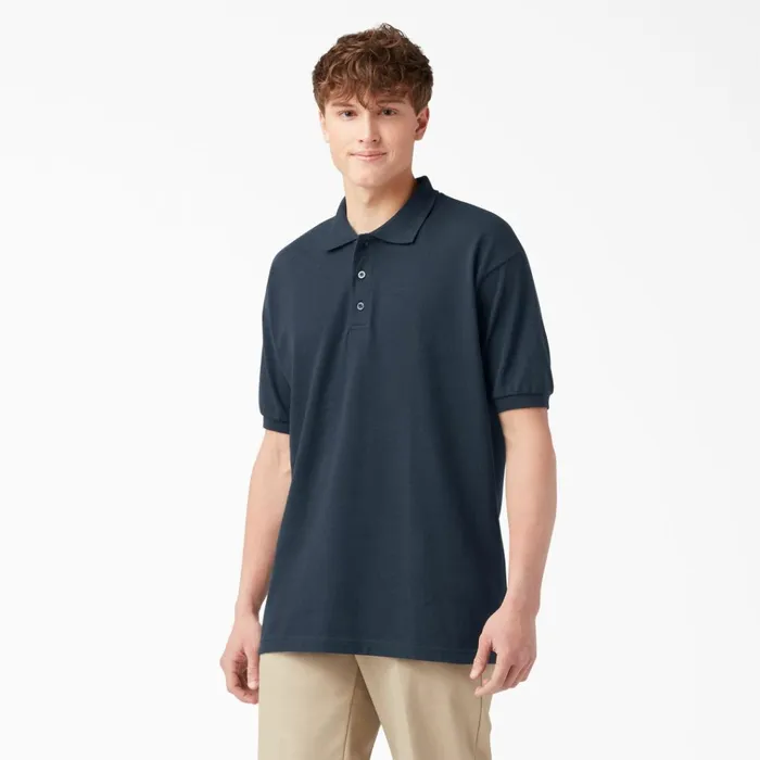 Adult Size Piqu Short Sleeve Polo Dark Navy Dark Navy dn Kids Dickies Shirts