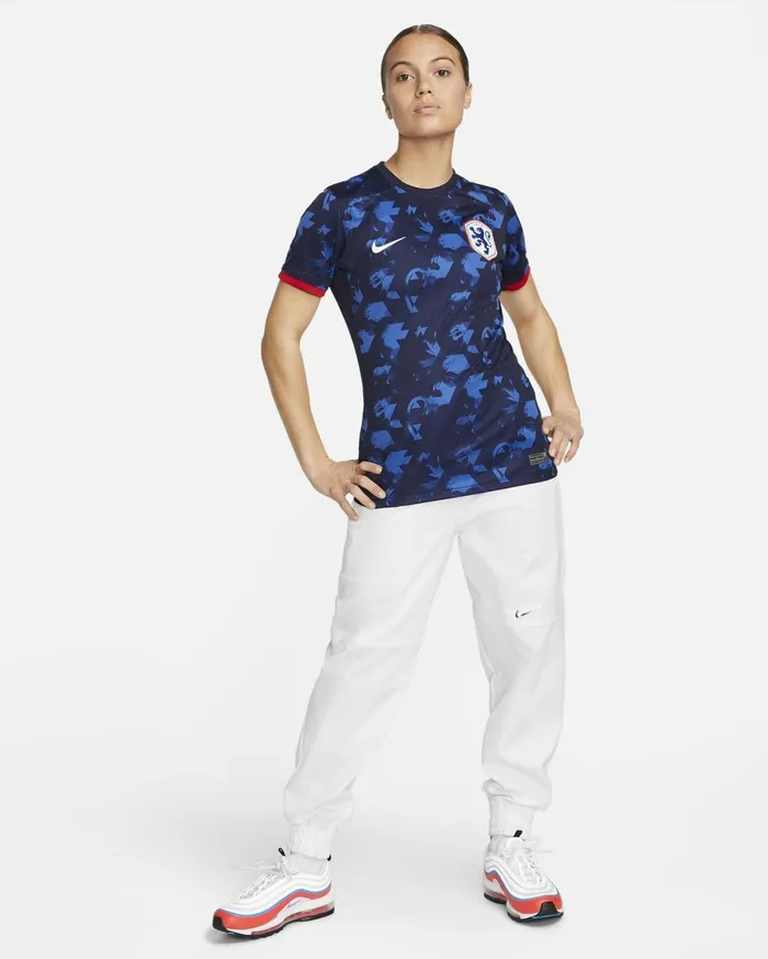 All Clothing Women Nike Netherlands 2023 Stadium Away Blackened Blueuniversity Redwhite