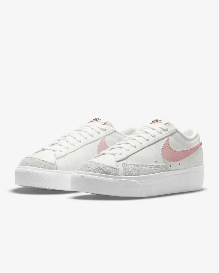 All Shoes Women Nike Blazer Low Platform Whitesummit Whiteblackpink Glaze