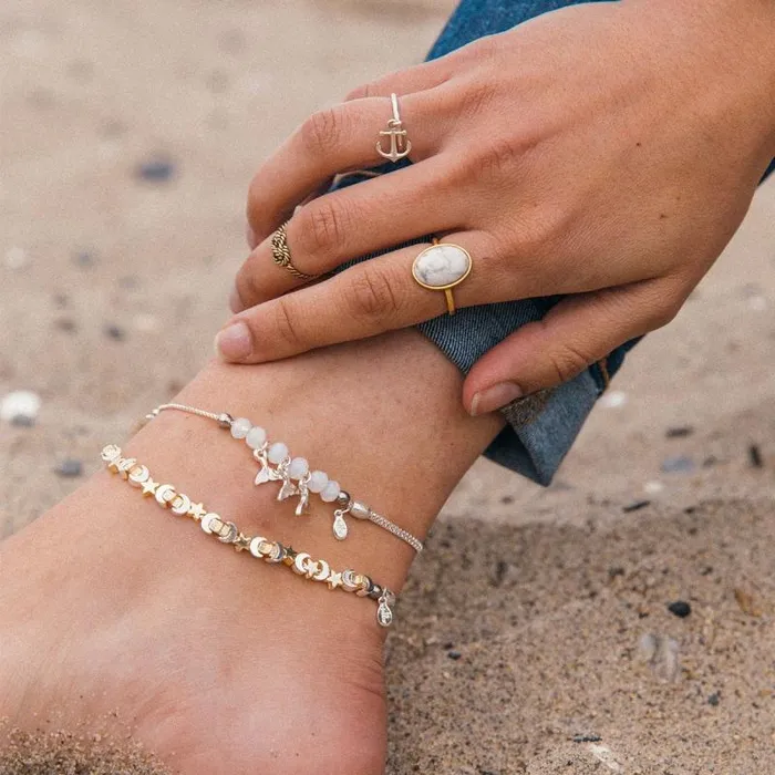 Anklets Women Alex And Ani Whale Tail Charm Anklet Silver