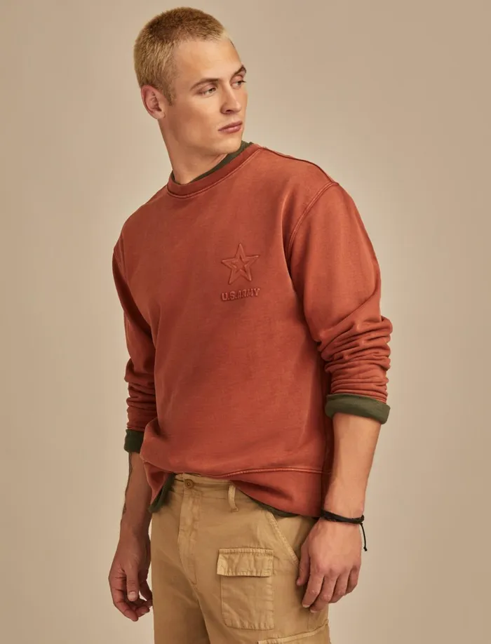 Army Crew Burnt Henna Men Lucky Brand Graphic Tees