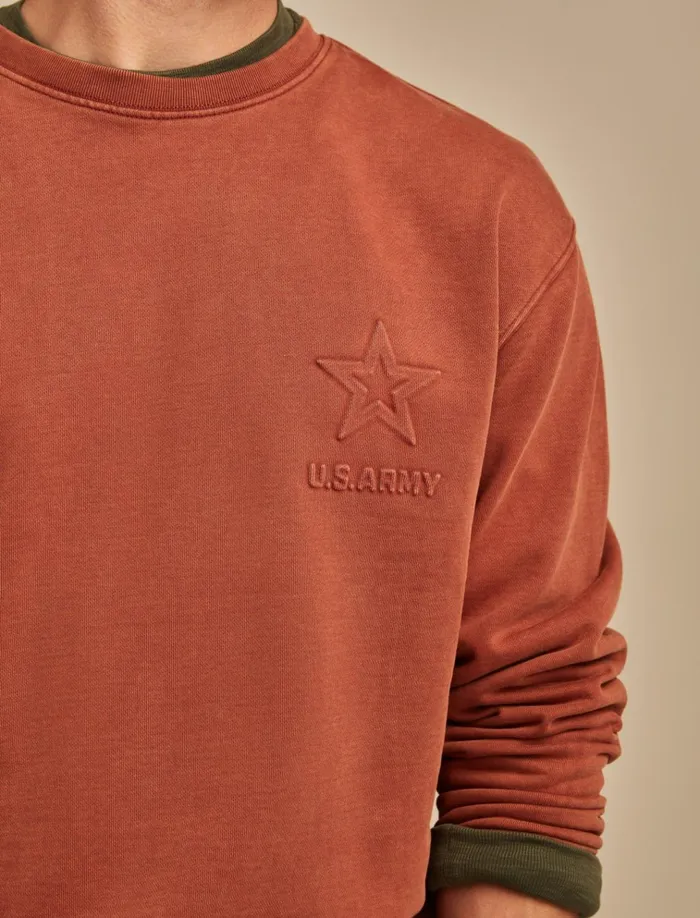 Army Crew Burnt Henna Men Lucky Brand Graphic Tees