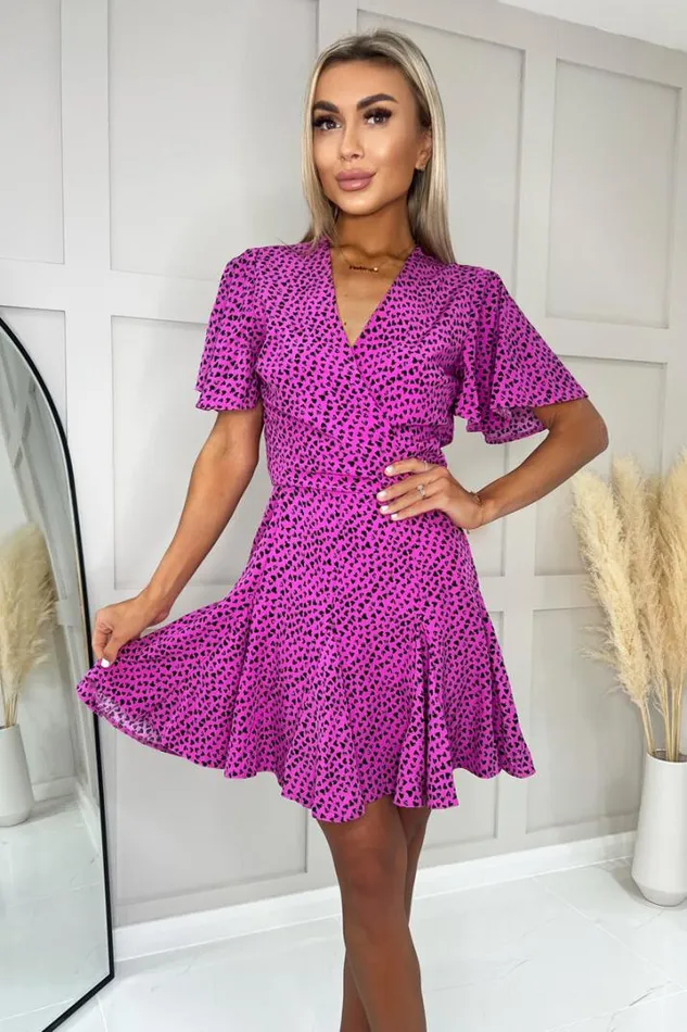 AX Paris Dresses Hot Pink Heart Print Skater Dress