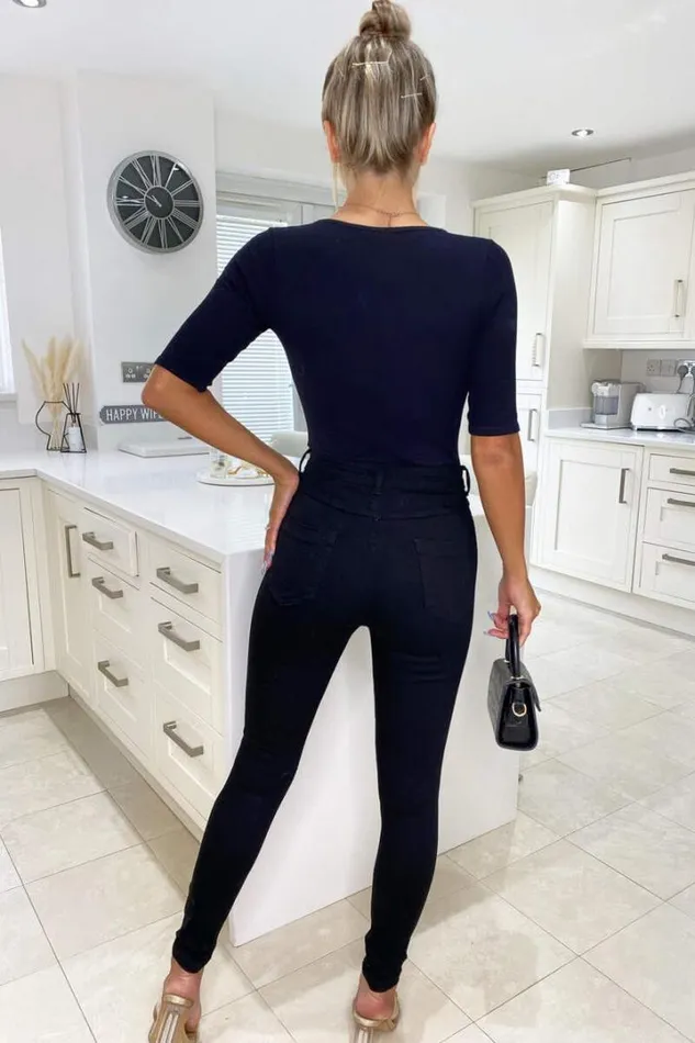 AX Paris Jeans Black Ripped Knee Skinny Jeans