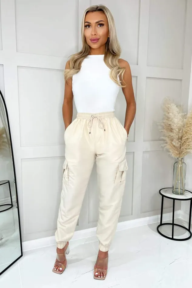 AX Paris Loungewear Beige Cargo Pants
