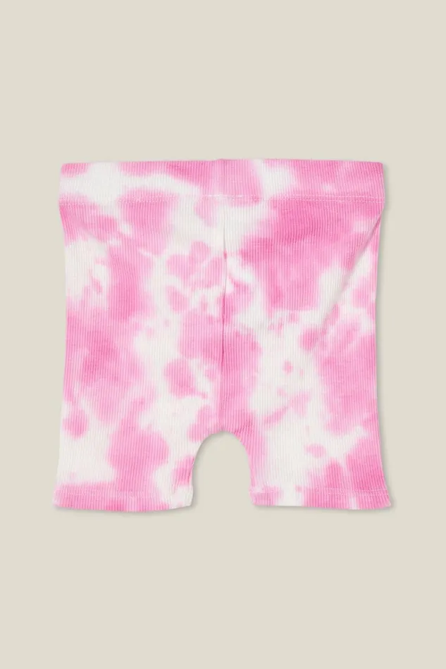 Baby Bottoms Cotton On Rain Rib Bike Shorties Vanillapink Gerbera Tie Dye