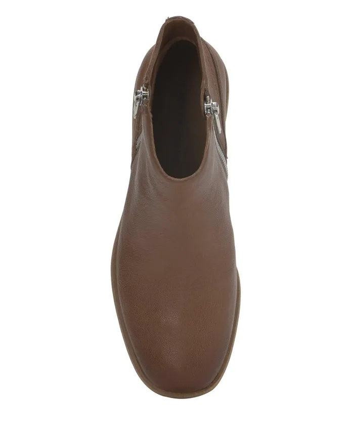 Baelee Stacked Heel Bootie Light Brown Women Lucky Brand Shoes