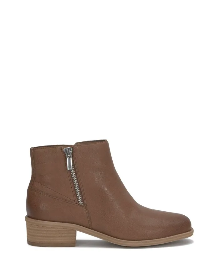 Baelee Stacked Heel Bootie Light Brown Women Lucky Brand Shoes