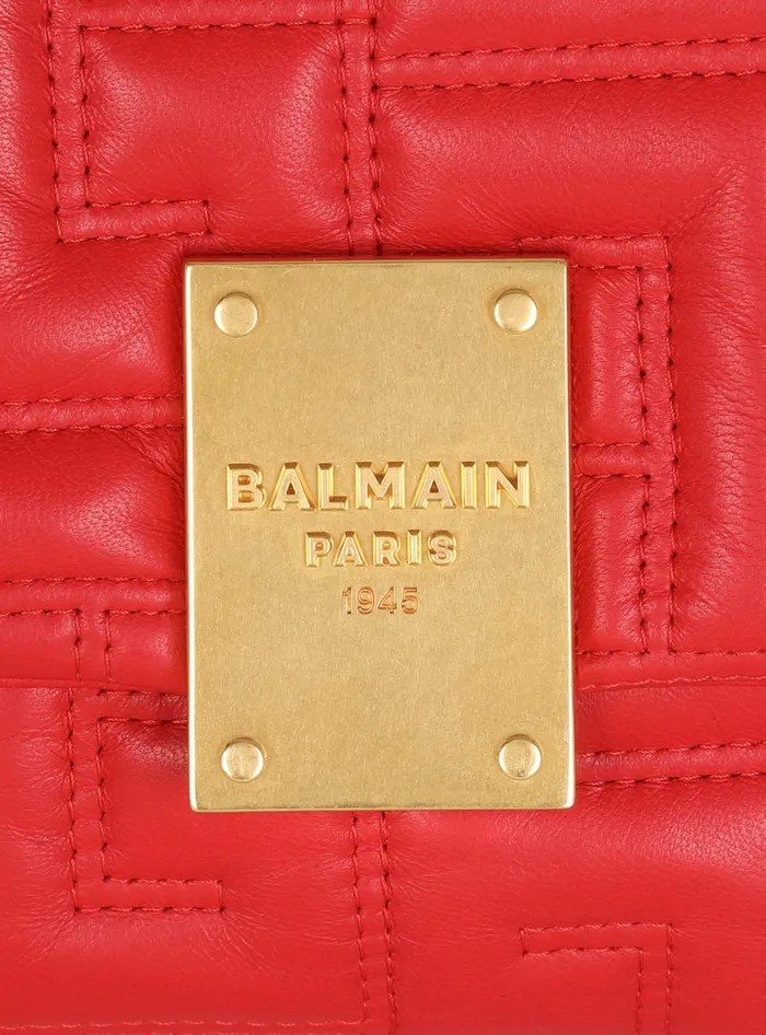 Balmain Crossbody Bags Women 1945 Soft Mini Bag In Quilted Leather Red