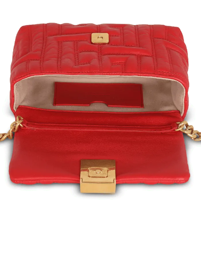Balmain Crossbody Bags Women 1945 Soft Mini Bag In Quilted Leather Red