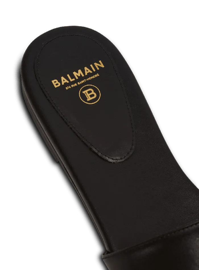 Balmain Flat Shoes Women Dafne PB Mules In Calfskin Black