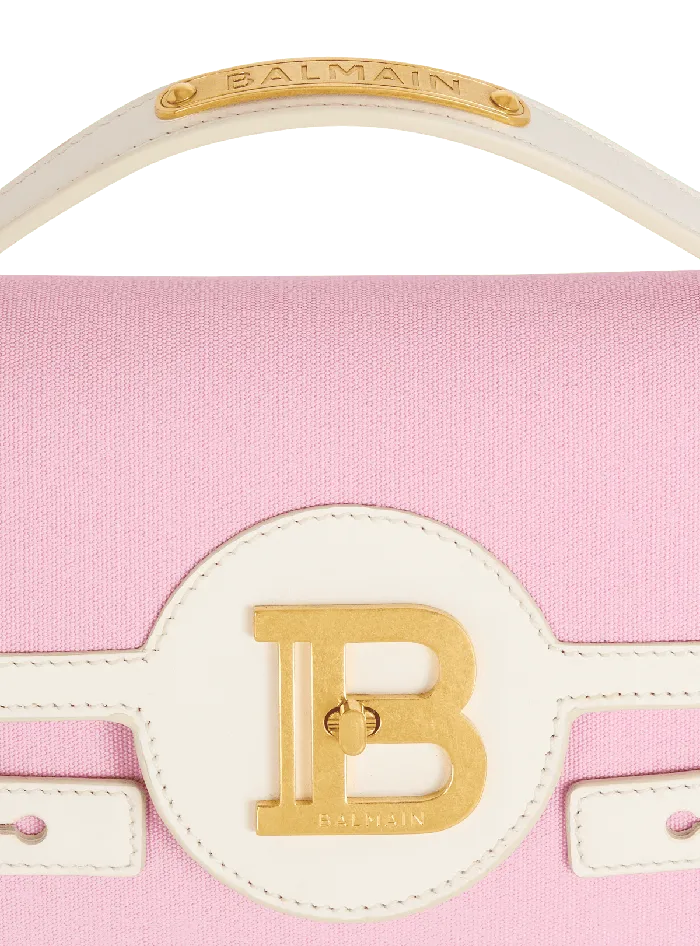Balmain Handbags Women BBuzz Shoulder 24 Canvas And Leather Bag Pink