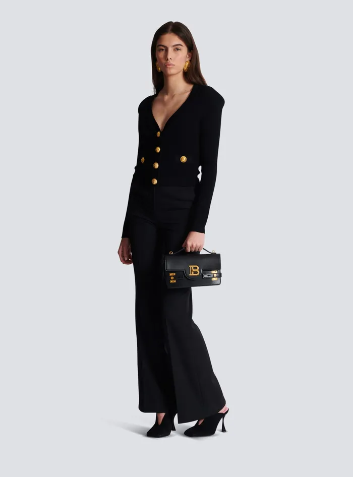 Balmain Handbags Women Smooth Leather BBuzz 24 Bag Black