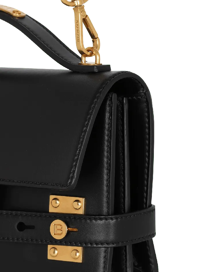 Balmain Handbags Women Smooth Leather BBuzz 24 Bag Black