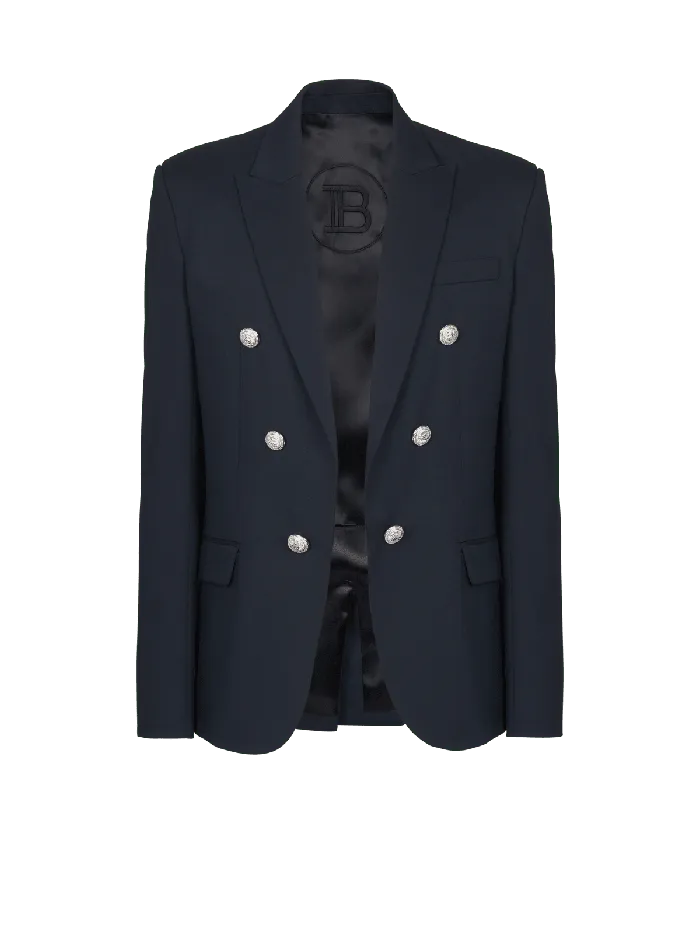 Balmain Jackets And Blazers Men 6button Wool Jacket Navy