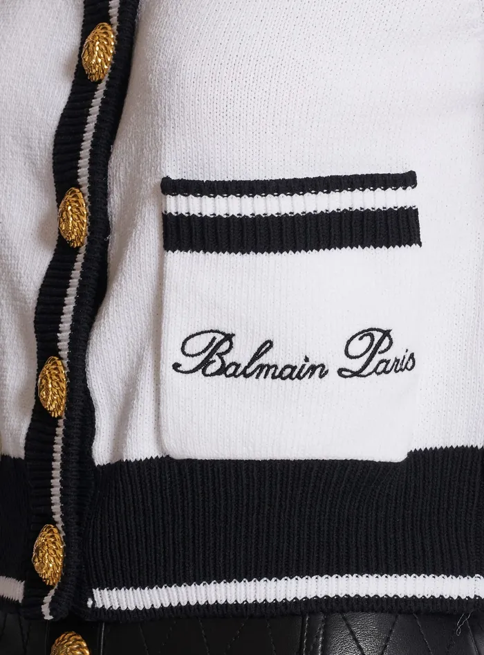 Balmain Knitwear Women Signature Knit Cardigan White