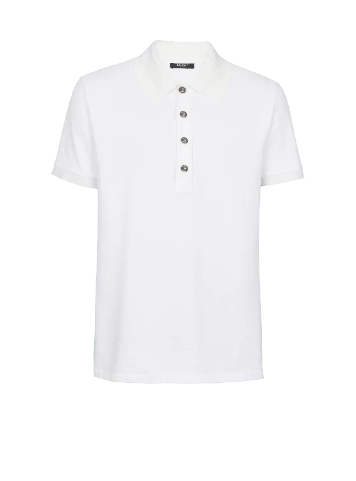 Balmain Shirts And Polos Men Cotton Piqueacute Polo White