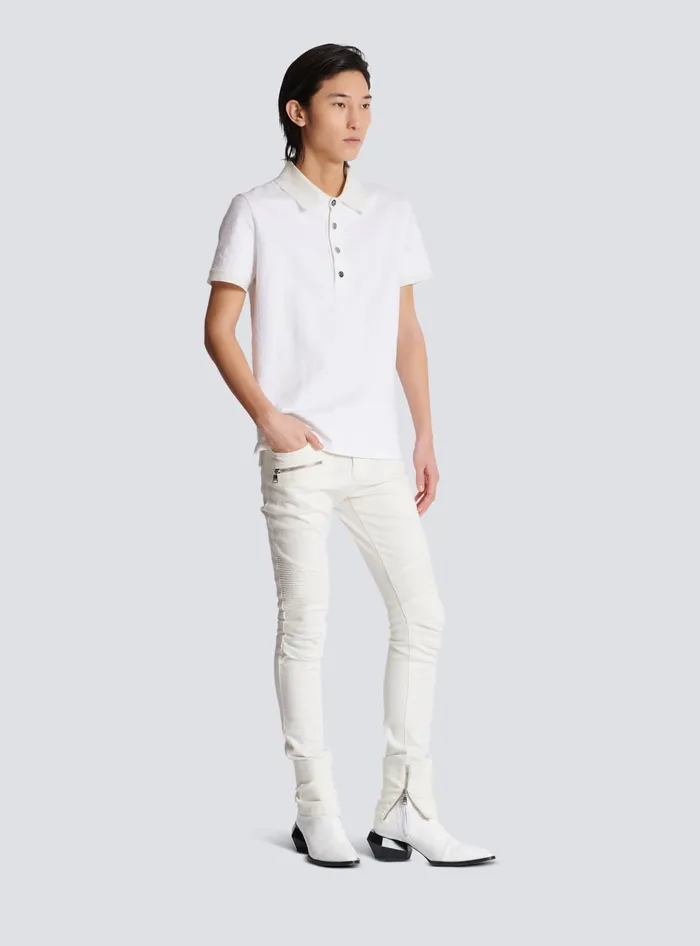 Balmain Shirts And Polos Men Cotton Piqueacute Polo White