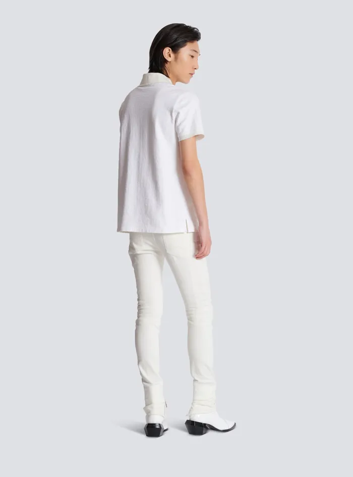 Balmain Shirts And Polos Men Cotton Piqueacute Polo White