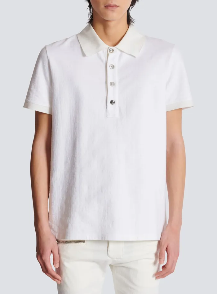 Balmain Shirts And Polos Men Cotton Piqueacute Polo White