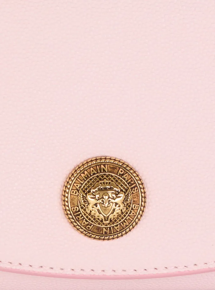 Balmain Small Leather Goods Women Emblegraveme Grained Calfskin Clutch Pink